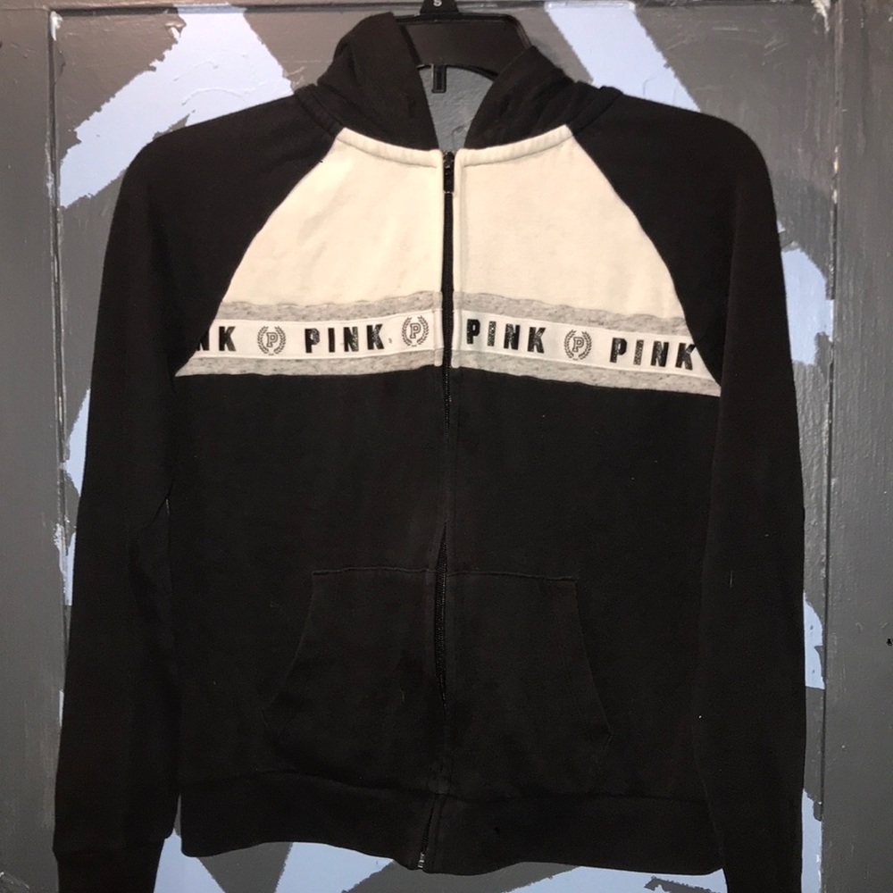 Pink black and white hoodie